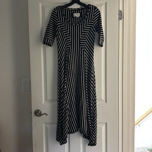 Anthropologie Saturday Sunday Black and White Striped Maxi Dress Sz XSP